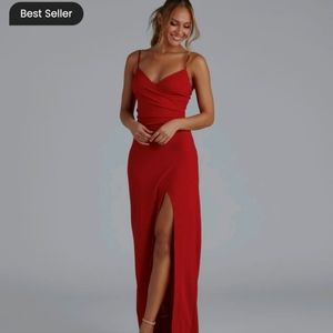 Sasha Formal High Slit Wrap Dress